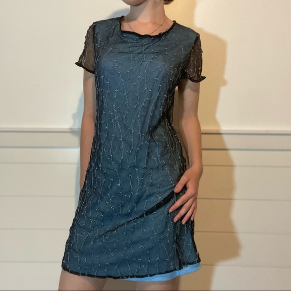 Fairycore tulle embroidered mini dress - Picture 4 of 8